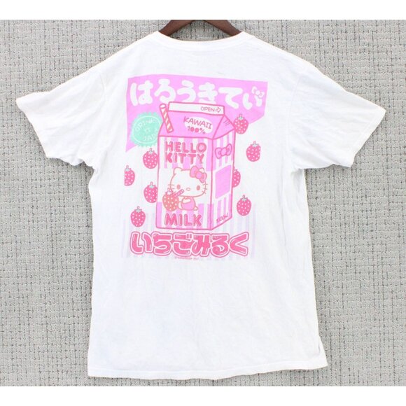 Hello Sanrio T Shirt Women Large L White Short Sleeve Hello Kitty Kawaii Graphic - Picture 1 of 9